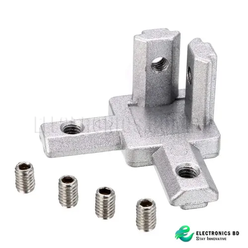 2020 Series 3-Way End Corner Bracket Connector, with Screws for Standard 6mm T Slot Aluminum Extrusion Profile