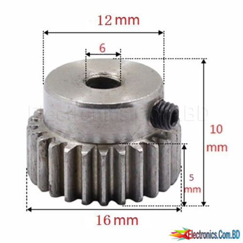 Gear 1.5 m 18 t 1.5 mod gear rack 18 teeth 6 mm hole