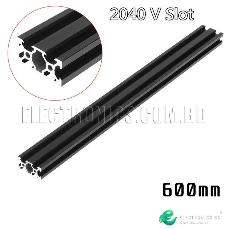 600mm V Slot 2040 Aluminum European Standard Linear Rail for 3D Printer Parts and CNC DIY