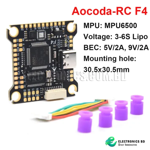 Aocoda-RC F405 F4 V1.1 Flight Controller With OSD 16M Black Box MPU6500 ...