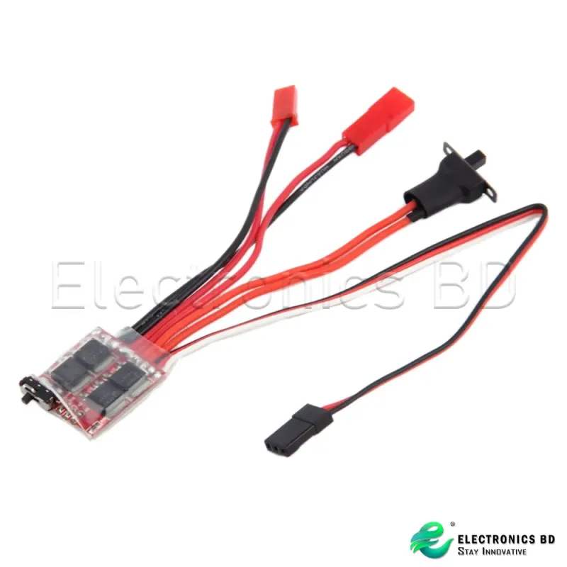 RC ESC 20A 4-8V Brush Motor Speed Controller 1/16 1/18 for Climbing RC Car Ship Tank Mini 4Wd WPL Car - red