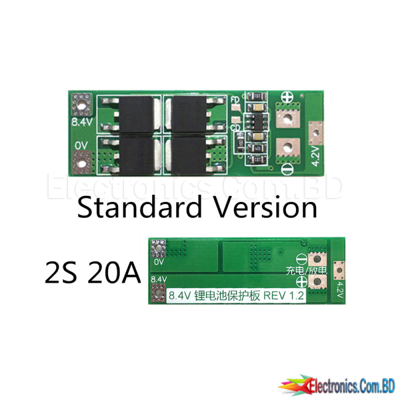 2S 20A 7.4V 8.4V BMS PCB 18650 Lithium battery protection board with balance function 