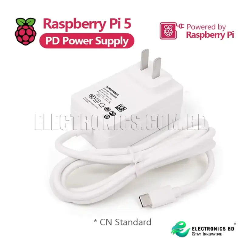 Raspberry Pi 5th generation 5.1V  5A 27W USB Type-C interface PD power adapter