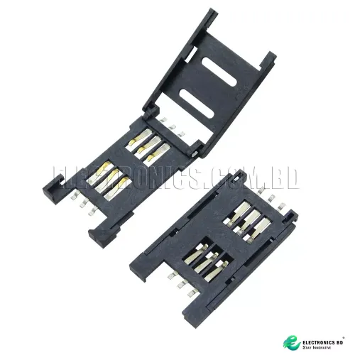 SIM Socket 6 Pin Flap Type (Plastic)