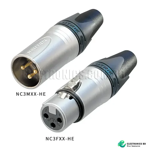 XLR Plug Male Female Canon Microphone Audio NC3MXX-B NC3FXX High Grade Audio Plugs ( 1 pair - M & F)