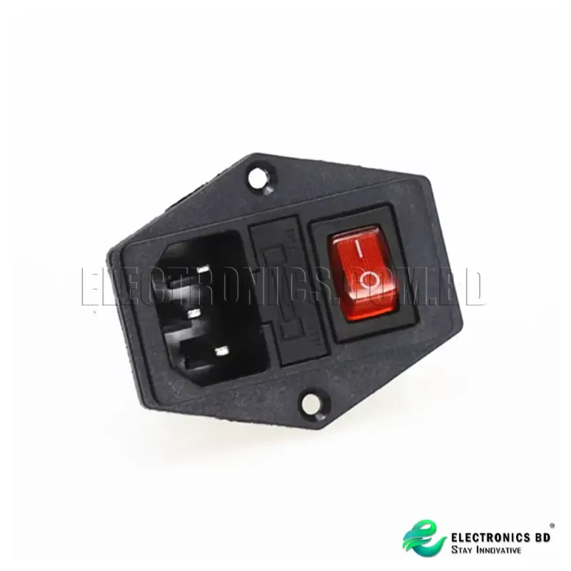 AC-10A Power Rocker Switch IEC 3 Pin 320 C14 Inlet Socket