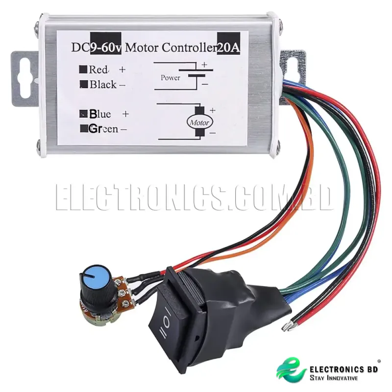 DC Motor Speed Controller 9-60V Forward/Reverse High Power PWM Control Switch