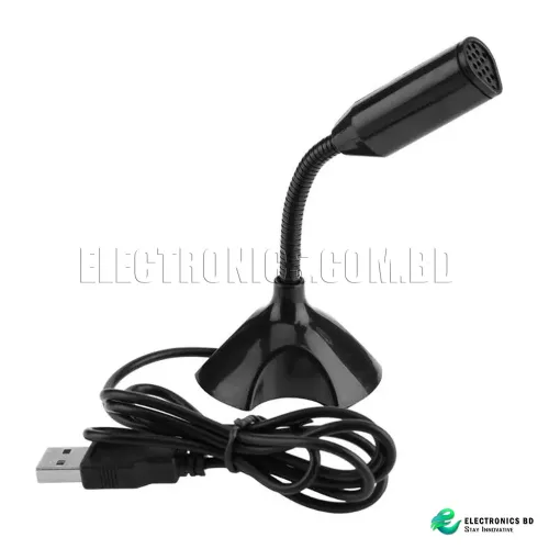 Desktop USB Microphone Computer Laptop Mini Microphone Flexible Tube Neck Adjustable PC Mic