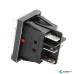 Double Rocker Switch SPST ON-OFF 6 Terminals Red light 16A 250V AC with Waterproof Cover (White)