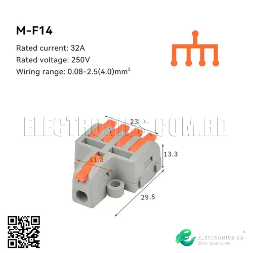 M-F14 ( 1 by 4) Mini Fast Wiring Cable Connectors Universal Compact Splitter Electrical Conductors Push-in Home Terminal Block