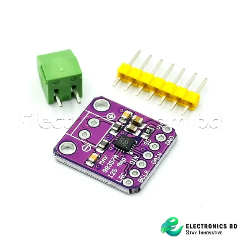 MAX98357 I2S 3W CLASS D AMPLIFIER BREAKOUT INTERFACE I2S DAC DECODER (Purple PCB)