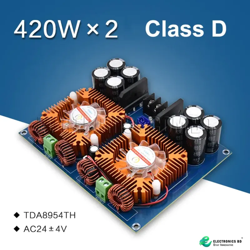 2*420W Audio Amplifier Board TDA8954TH Class AD Power Stage Audio Amplifier Board Dual Channels Stereo