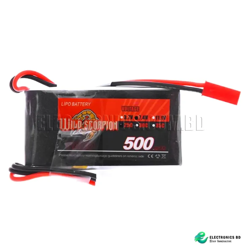 Wild Scorpion 7.4V 500MAH 25C 2s High Power Li-po battery