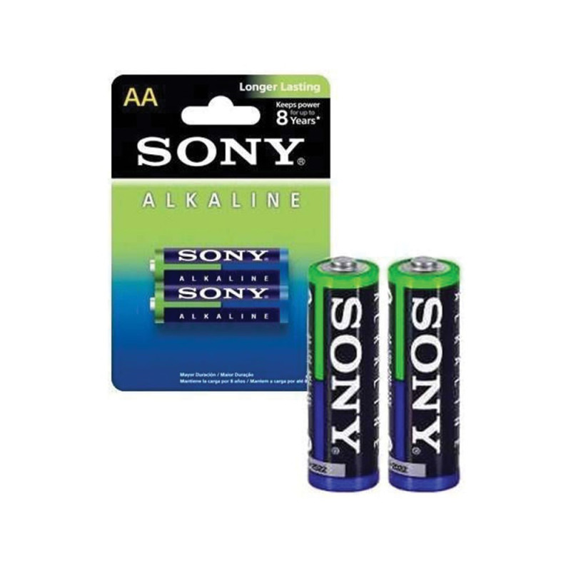 Sony 2 Pcs Alkaline Blue AA 1.5V Battery (AM3L-B2D)