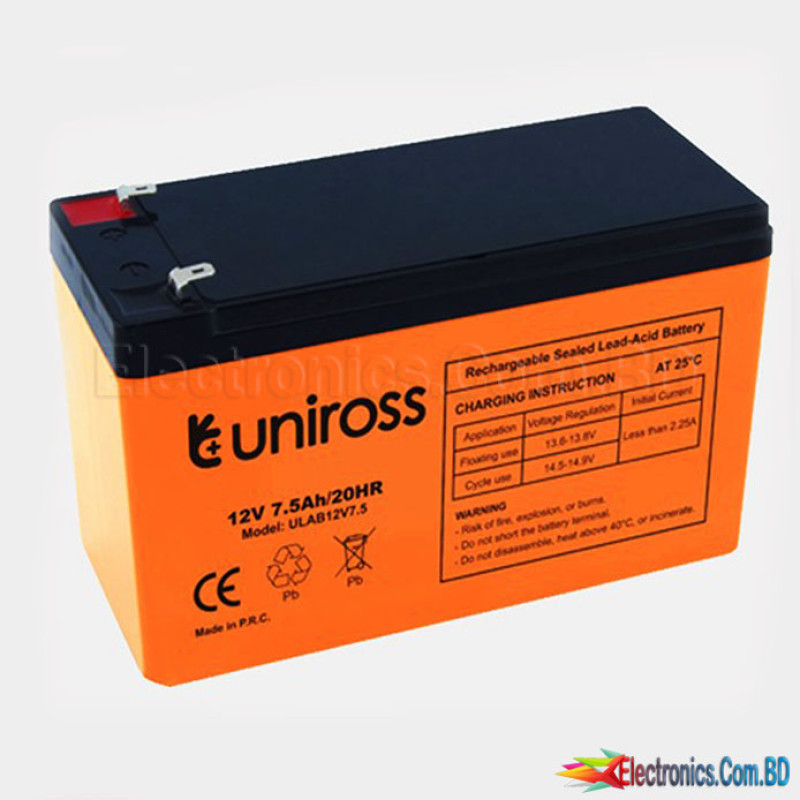 Uniross Lead Acid Battery 12V 7.5AH