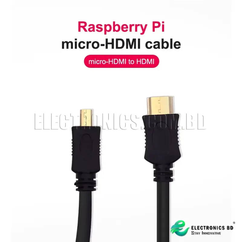 30CM Micro HDMI to HDMI Cable Display Adapter for Raspberry Pi 5/4B