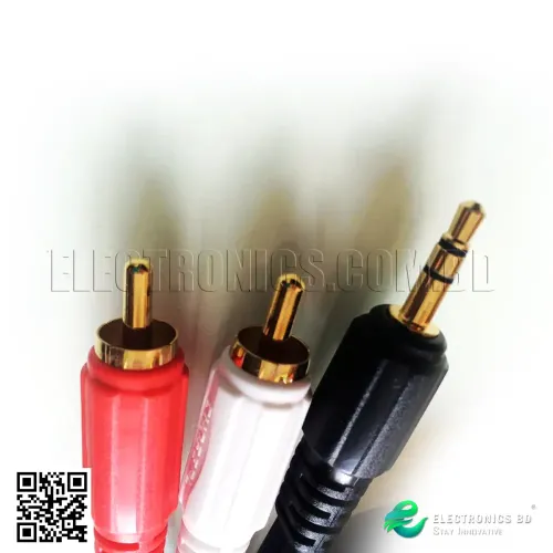 OFC Audio/Video High Grade Cable 3.5mm to 2 RCA Connectors OFC Copper Plating Terminal