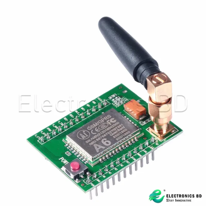 A6 GSM GPRS Module Quad Band SMS Voice 850MHz 900MHz 1800MHz 1900MHZ With Antenna For Arduino Electronics Project DIY