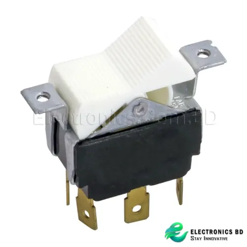 white rocker switch DPDT ON-OFF-ON 6 TERMINALS