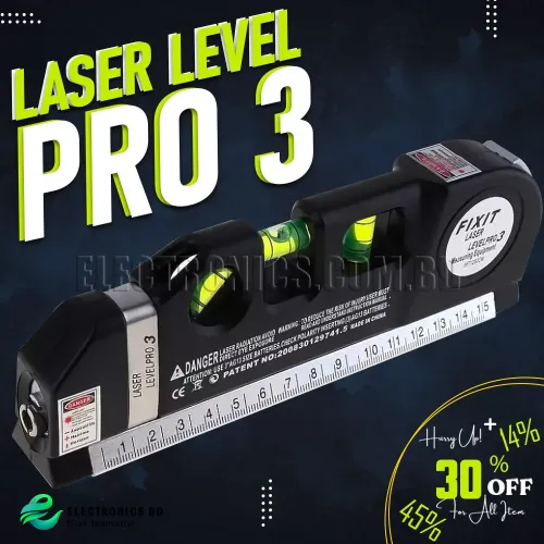 Laser Level Pro 3 Multipurpose 2.5m 4in1 Laser Level Tools