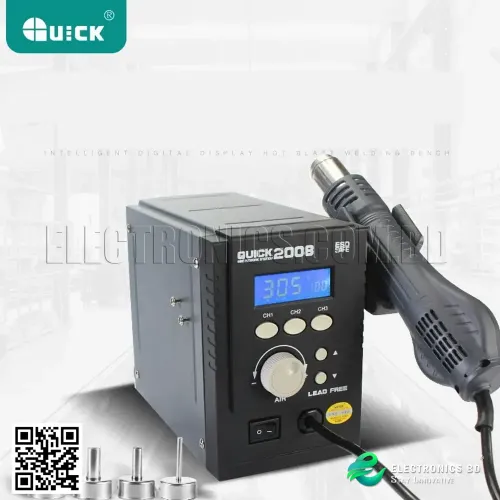 Original QUICK 2008 ESD Digital Display Heat Gun Welding Blower Gun 220V 120L/min 100 To 500 Degree