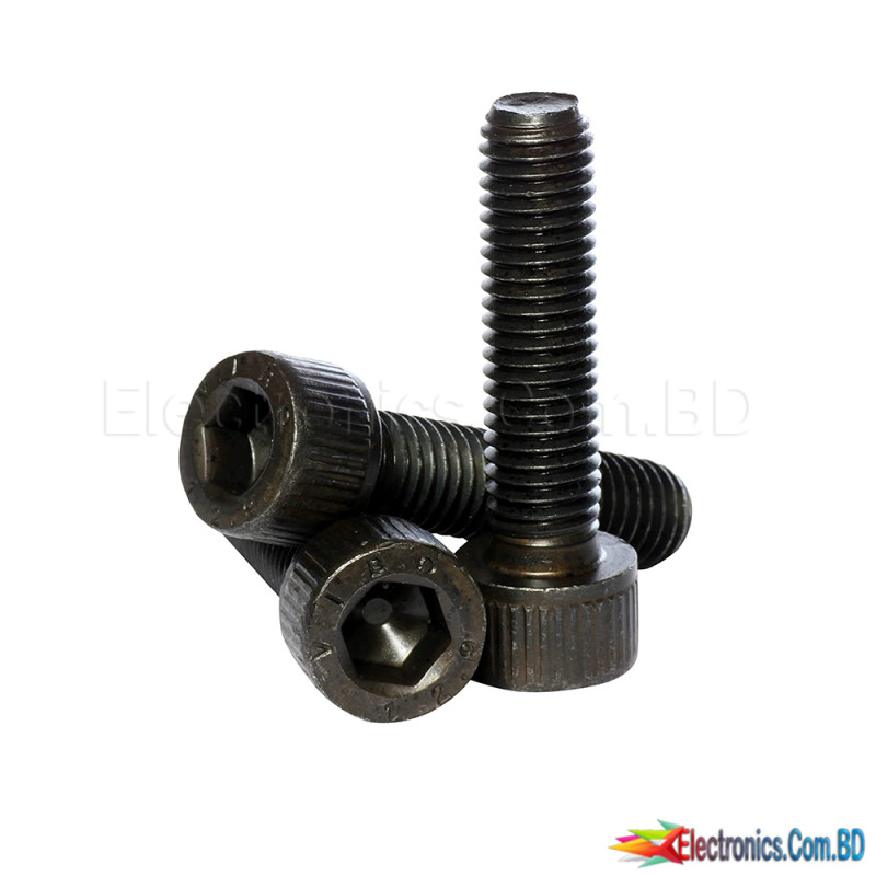 M4 8mm Black Oxide Steel Hex Socket Cap Screw