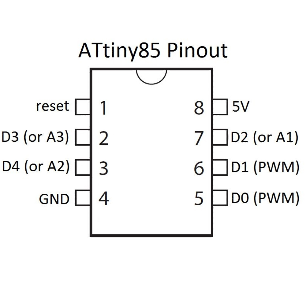 Attiny45 схема включения